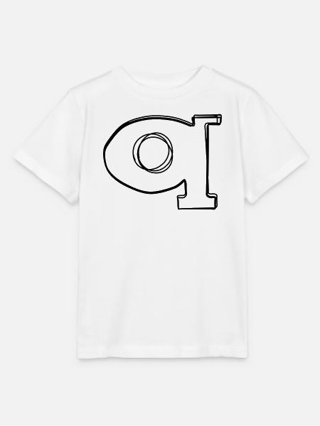 Kleinbuchstabe q handgezeichnet - Stanley/Stella Kinder T-Shirt MINI CREATOR  - Weiß