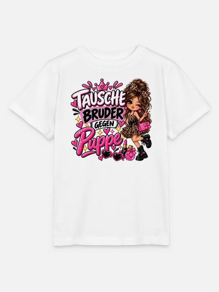 Tausche Bruder gegen Puppe - Stanley/Stella Kinder T-Shirt MINI CREATOR - Weiß
