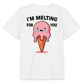Schmelzende Eiscreme Liebesbotschaft - Stanley/Stella Kinder T-Shirt MINI CREATOR  - Weiß - Vorne - Maike (125cm)