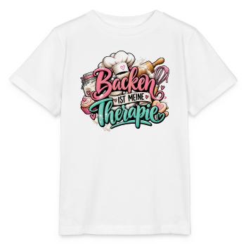 Backen ist meine Therapie – Backliebe Geschenk  - Stanley/Stella Kinder T-Shirt MINI CREATOR  - Weiß - Vorne - Maike (125cm)