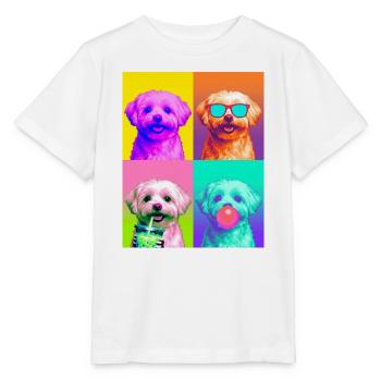 Hunde Malteser Hund - Stanley/Stella Kinder T-Shirt MINI CREATOR  - Weiß - Vorne - Maike (125cm)