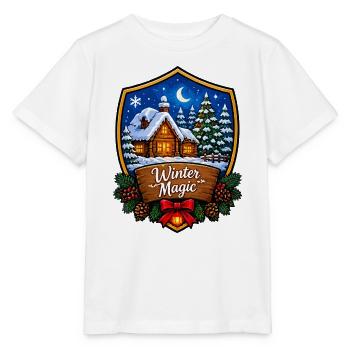 Winterzauberwald Chalet Schild - Stanley/Stella Kinder T-Shirt MINI CREATOR  - Weiß - Vorne - Maike (125cm)