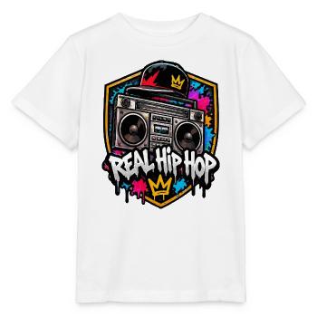 Real Hip Hop Boombox Krone Design - Stanley/Stella Kinder T-Shirt MINI CREATOR  - Weiß - Vorne - Maike (125cm)
