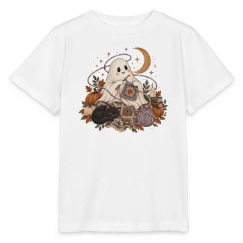 Cozy Ghost Knitting Autumn Night - Stanley/Stella Kinder T-Shirt MINI CREATOR  - Weiß - Vorne - Maike (125cm)