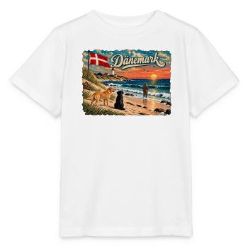 Dänemark Strandretro Küstenmotiv - Stanley/Stella Kinder T-Shirt MINI CREATOR  - Weiß - Vorne - Maike (125cm)