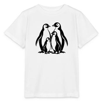 Pinguin-Familie - Stanley/Stella Kinder T-Shirt MINI CREATOR  - Weiß - Vorne - Maike (125cm)