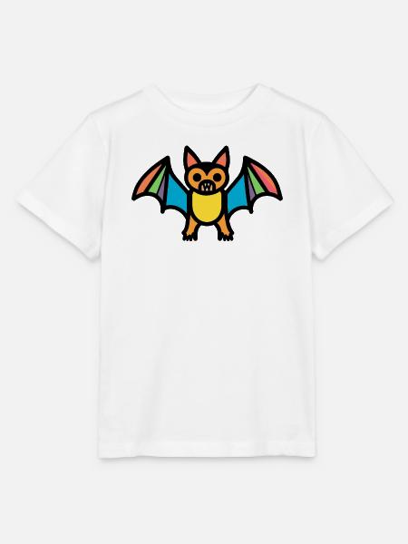 Bunte Halloween Fledermaus - Stanley/Stella Kinder T-Shirt MINI CREATOR  - Weiß