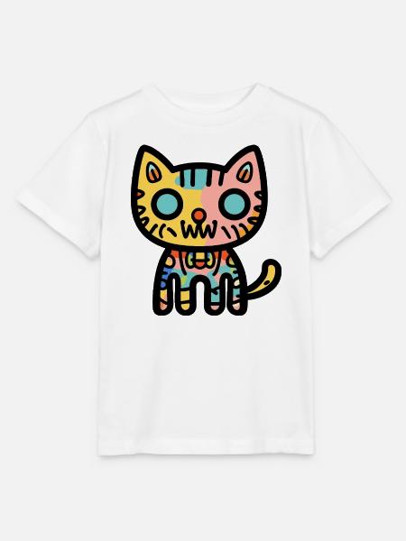 Halloween Zombie Katze Bunt - Stanley/Stella Kinder T-Shirt MINI CREATOR  - Weiß