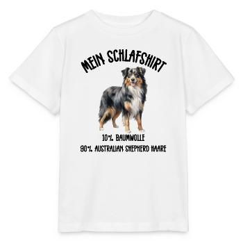Australian Shepherd Schlafshirt Merle - Stanley/Stella Kinder T-Shirt MINI CREATOR  - Weiß - Vorne - Maike (125cm)