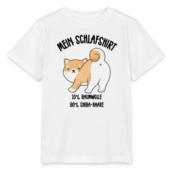 Shiba Inu Po Schlafshirt Kawaii - Stanley/Stella Kinder T-Shirt MINI CREATOR  - Weiß - Vorne - Maike (125cm)