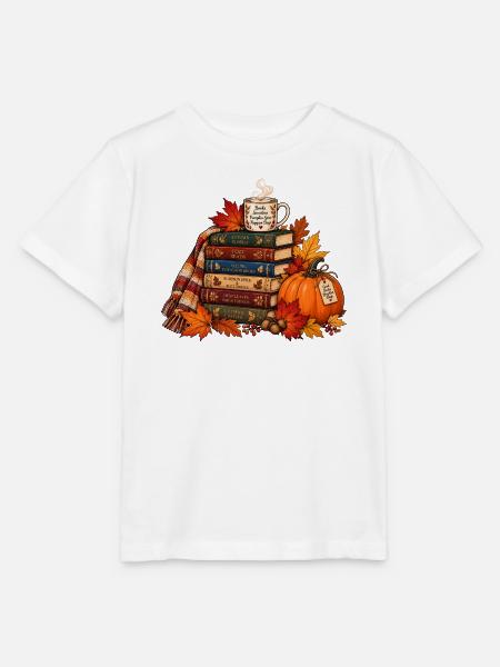 Gemütlicher Herbst Bücherstapel - Stanley/Stella Kinder T-Shirt MINI CREATOR - Weiß