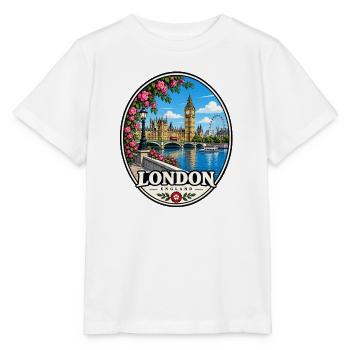 London Sehenswürdigkeiten Themse Großbritannien - Stanley/Stella Kinder T-Shirt MINI CREATOR  - Weiß - Vorne - Maike (125cm)