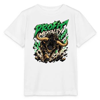 Profit Mindset Stier Grafik - Stanley/Stella Kinder T-Shirt MINI CREATOR  - Weiß - Vorne - Maike (125cm)
