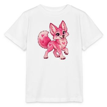 Kawaii Pink Coyote - Stanley/Stella Kinder T-Shirt MINI CREATOR  - Weiß - Vorne - Maike (125cm)