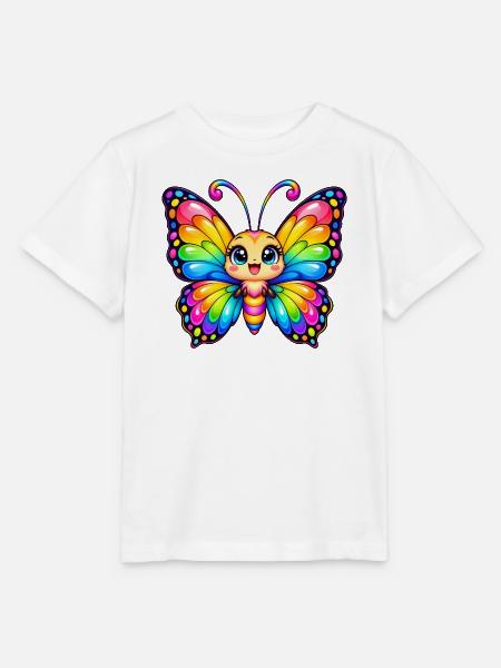 Kawaii Mehrfarbiger Schmetterling - Stanley/Stella Kinder T-Shirt MINI CREATOR - Weiß