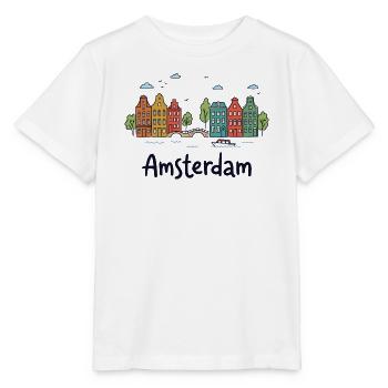 Amsterdamer Stadtbild-Doodles - Stanley/Stella Kinder T-Shirt MINI CREATOR  - Weiß - Vorne - Maike (125cm)
