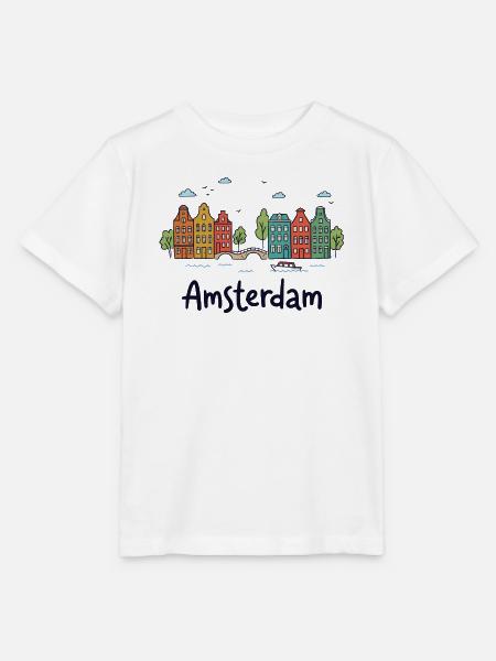 Amsterdamer Stadtbild-Doodles - Stanley/Stella Kinder T-Shirt MINI CREATOR - Weiß