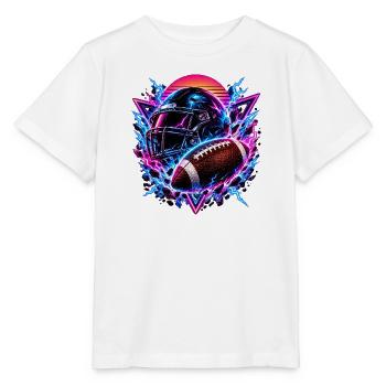 Neon Football Helm Synthwave - Stanley/Stella Kinder T-Shirt MINI CREATOR  - Weiß - Vorne - Maike (125cm)