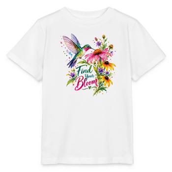 Find Your Bloom Hummingbird - Stanley/Stella Kinder T-Shirt MINI CREATOR  - Weiß - Vorne - Maike (125cm)