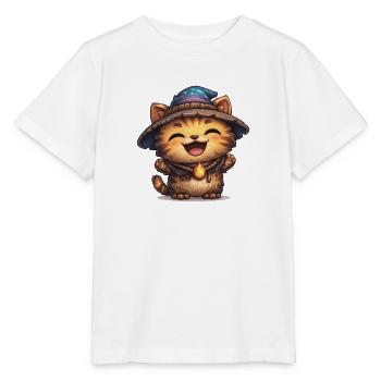 Kätzchen Zauberer - Stanley/Stella Kinder T-Shirt MINI CREATOR  - Weiß - Vorne - Maike (125cm)