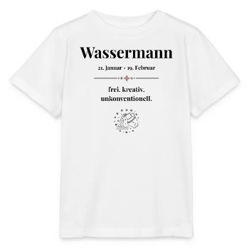 Sternzeichen Wassermann – Datum & Eigenschaften - Stanley/Stella Kinder T-Shirt MINI CREATOR  - Weiß - Vorne - Maike (125cm)