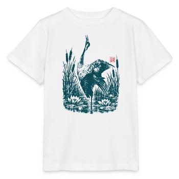 Graureiher am Teich - Stanley/Stella Kinder T-Shirt MINI CREATOR  - Weiß - Vorne - Maike (125cm)