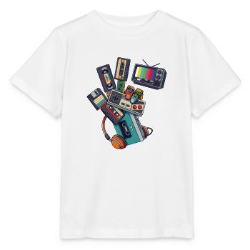 80er 90er Retro Technik & Gaming - Stanley/Stella Kinder T-Shirt MINI CREATOR  - Weiß - Vorne - Maike (125cm)