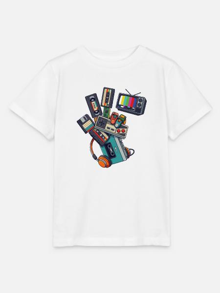 80er 90er Retro Technik & Gaming - Stanley/Stella Kinder T-Shirt MINI CREATOR - Weiß