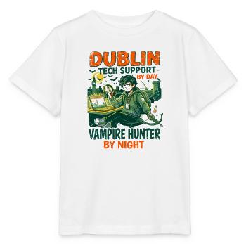 Dublin Tech Support Vampire Hunter By Day - Stanley/Stella Kinder T-Shirt MINI CREATOR  - Weiß - Vorne - Maike (125cm)