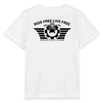 RIDE FREE LIVE FREE - Vintage Motorrad 1969 Biker  - Stanley/Stella Kinder T-Shirt MINI CREATOR  - Weiß - Vorne - Maike (125cm)