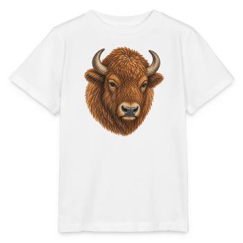 Europäischer Bisonkopf - Stanley/Stella Kinder T-Shirt MINI CREATOR  - Weiß - Vorne - Maike (125cm)
