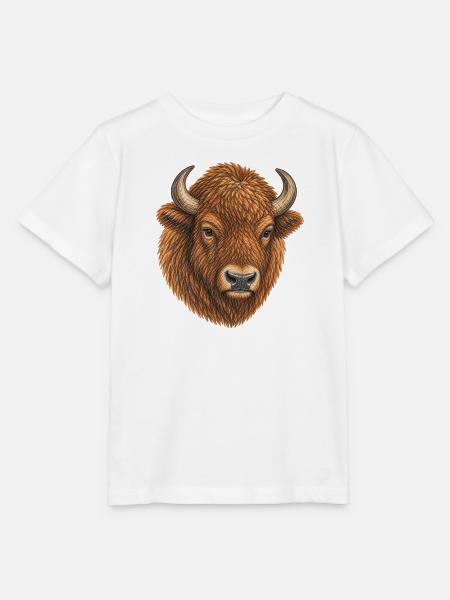 Europäischer Bisonkopf - Stanley/Stella Kinder T-Shirt MINI CREATOR - Weiß