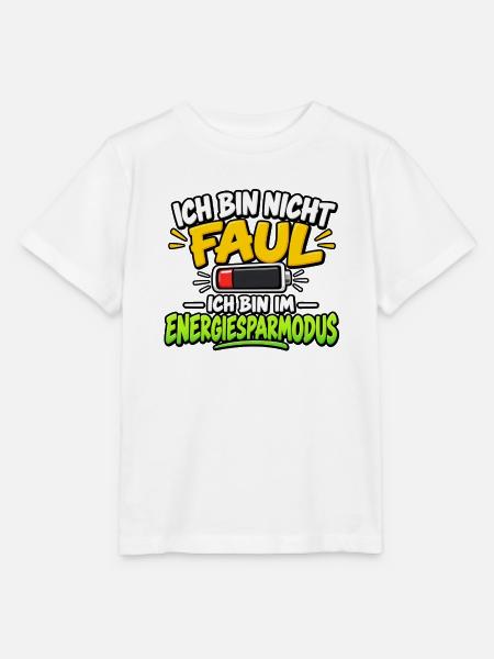 Ich bin nicht faul – Energiesparmodus - Stanley/Stella Kinder T-Shirt MINI CREATOR - Weiß
