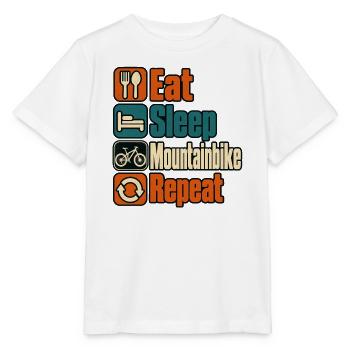 Eat Sleep Mountainbike Repeat – Retro MTB - Stanley/Stella Kinder T-Shirt MINI CREATOR  - Weiß - Vorne - Maike (125cm)