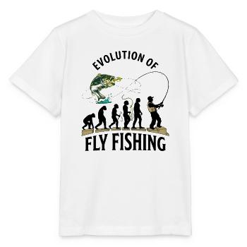 Evolution Fliegenfischerhumor - Stanley/Stella Kinder T-Shirt MINI CREATOR  - Weiß - Vorne - Maike (125cm)