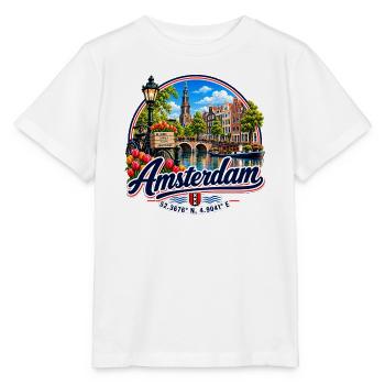 Amsterdam - Niederlande - Nederland - Holland - Stanley/Stella Kinder T-Shirt MINI CREATOR  - Weiß - Vorne - Maike (125cm)