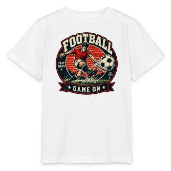 Vintage Fußball Abzeichen Game On - Stanley/Stella Kinder T-Shirt MINI CREATOR  - Weiß - Vorne - Maike (125cm)