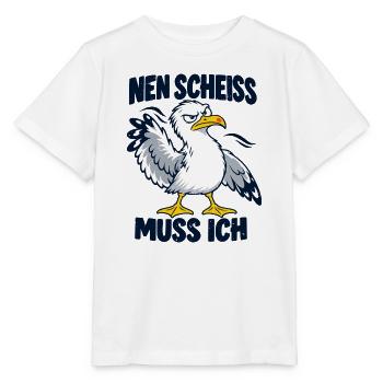 Nen Scheiß muss ich – Freche Möwe - Stanley/Stella Kinder T-Shirt MINI CREATOR  - Weiß - Vorne - Maike (125cm)