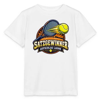 Satzgewinner – Aufschlag Laune - Stanley/Stella Kinder T-Shirt MINI CREATOR  - Weiß - Vorne - Maike (125cm)