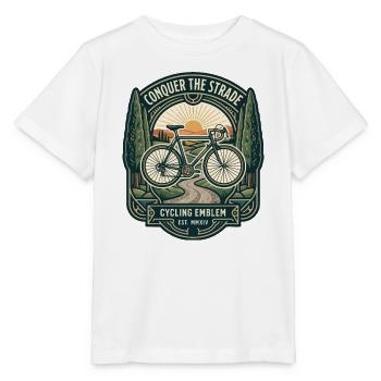 Art-Déco-Radrademblem-Grafik - Stanley/Stella Kinder T-Shirt MINI CREATOR  - Weiß - Vorne - Maike (125cm)