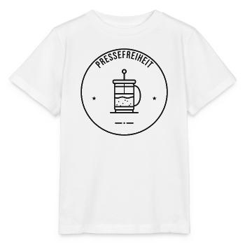 Pressefreiheit – French Press Kaffee - Stanley/Stella Kinder T-Shirt MINI CREATOR  - Weiß - Vorne - Maike (125cm)