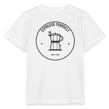 Espresso Yourself – Espressokocher Kaffee - Stanley/Stella Kinder T-Shirt MINI CREATOR  - Weiß - Vorne - Maike (125cm)