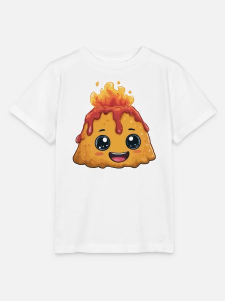 Kawaii Feuerpudding Vulkan - Stanley/Stella Kinder T-Shirt MINI CREATOR - Weiß
