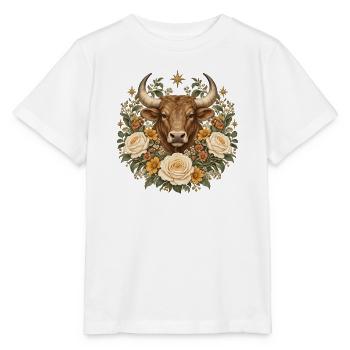 Gartenherz mit Ringelblumen & Gänseblümchen - Stanley/Stella Kinder T-Shirt MINI CREATOR  - Weiß - Vorne - Maike (125cm)
