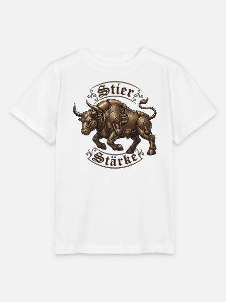 Steampunk Stier Stärke - Stanley/Stella Kinder T-Shirt MINI CREATOR - Weiß