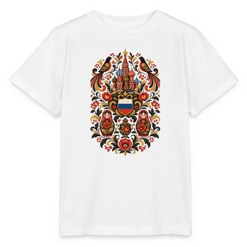 Russland | Matrjoschka & Volkskunst - Stanley/Stella Kinder T-Shirt MINI CREATOR  - Weiß - Vorne - Maike (125cm)
