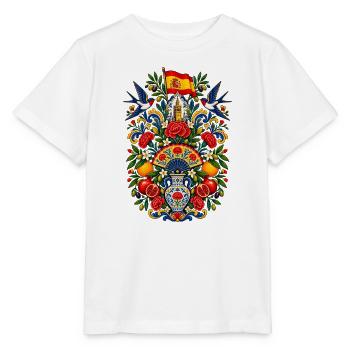 Spanien | Fächer, Orangen & Volkskunst - Stanley/Stella Kinder T-Shirt MINI CREATOR  - Weiß - Vorne - Maike (125cm)
