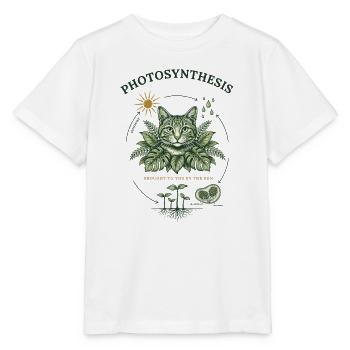 Vintage-Photosynthese-Katzen-Botanisches Design - Stanley/Stella Kinder T-Shirt MINI CREATOR  - Weiß - Vorne - Maike (125cm)
