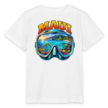 Maui Hawaii Taucher Schnorcheln Urlaub - Stanley/Stella Kinder T-Shirt MINI CREATOR  - Weiß - Vorne - Maike (125cm)