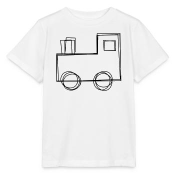 Lokomotive handgezeichnet - Stanley/Stella Kinder T-Shirt MINI CREATOR  - Weiß - Vorne - Maike (125cm)
